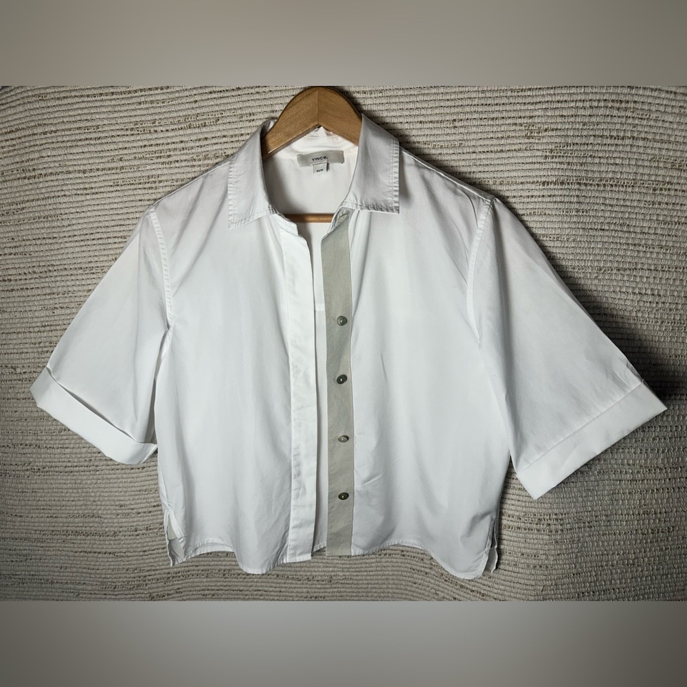 Vince Canvas Tape Cotton Button-Front Shirt